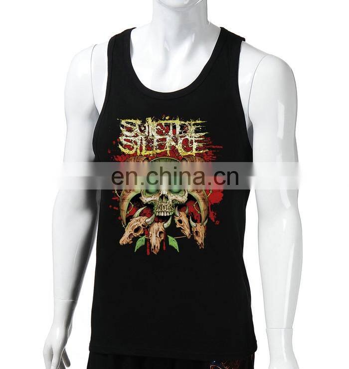 Rock black tank tops wholesale,fancy tank tops for men