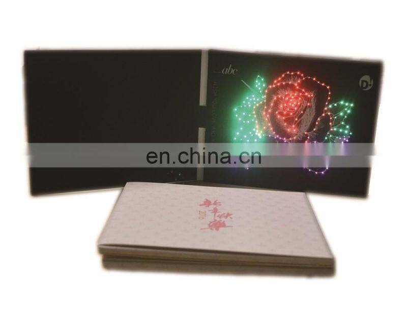 Hot selling LED Lighting Up Paper Greeting Cards With Fiber Optic