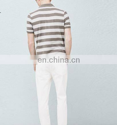 Bulk wholesale men clothing classic stripe high quality 100 cotton polo shirts