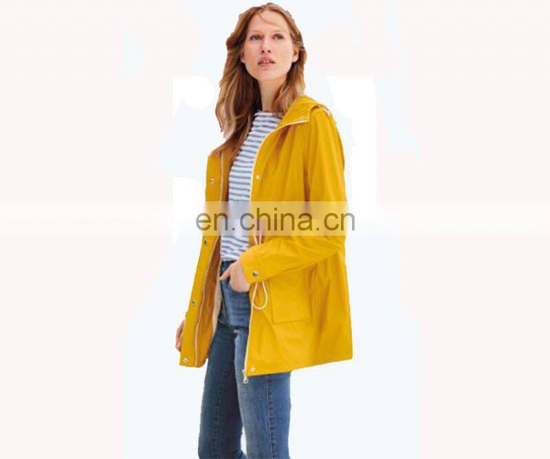 Women's Winter Outwear Yellow Color Ladies Warm Parka Hooded Jacket Coat
