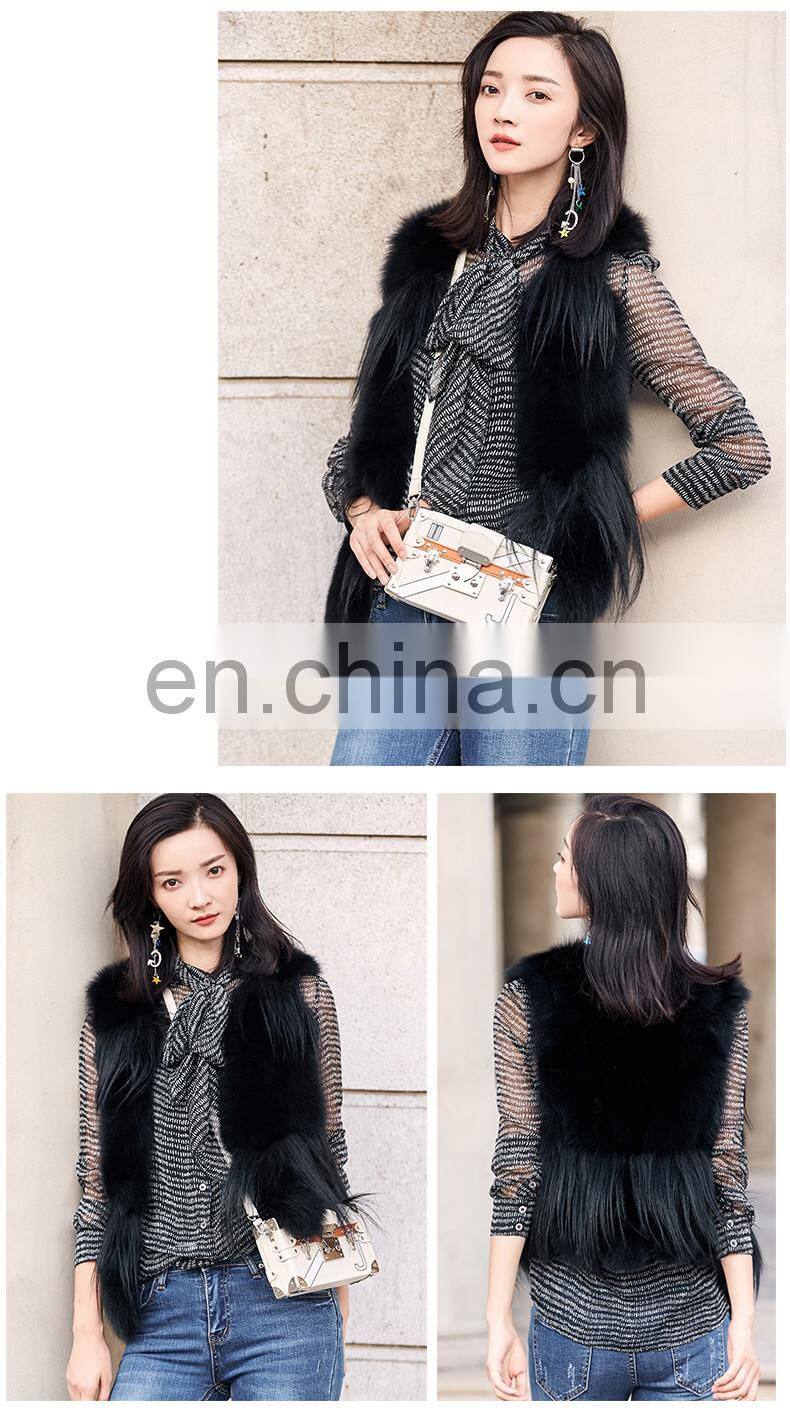 New Fashion Women Vest in Winter With Factory Price Real Fox Fur Waistcoat