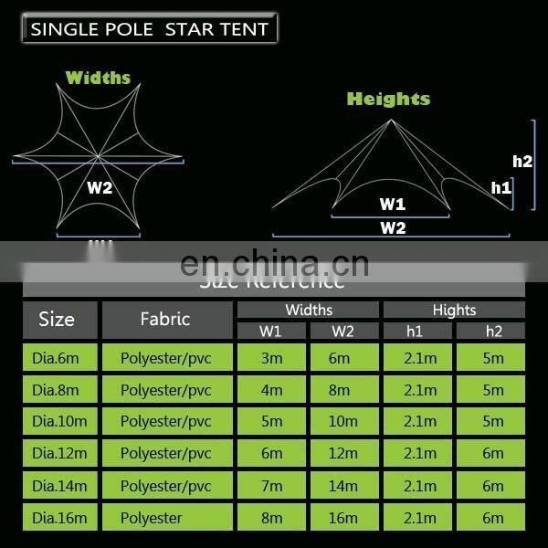 Outdoor full printed green shelter star tent for promotion