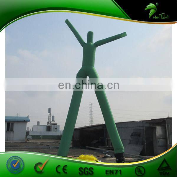 Draw People Attention Greeb Single Leg Giant Inflatable Sky Dancer For Advertising