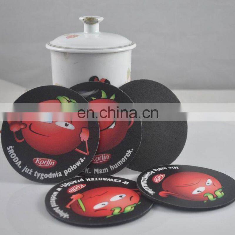 Personalized EVA foam glossy lamination coaster cup pad wholesales