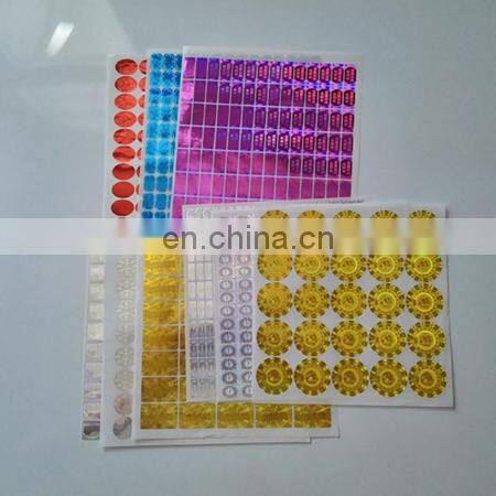 Custom Round Silver Hologram Label Self Adhesive Laser Sticker