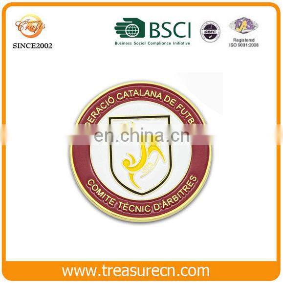 Wholesale metal coin custom logo double sides antique challenge coin with gold plated