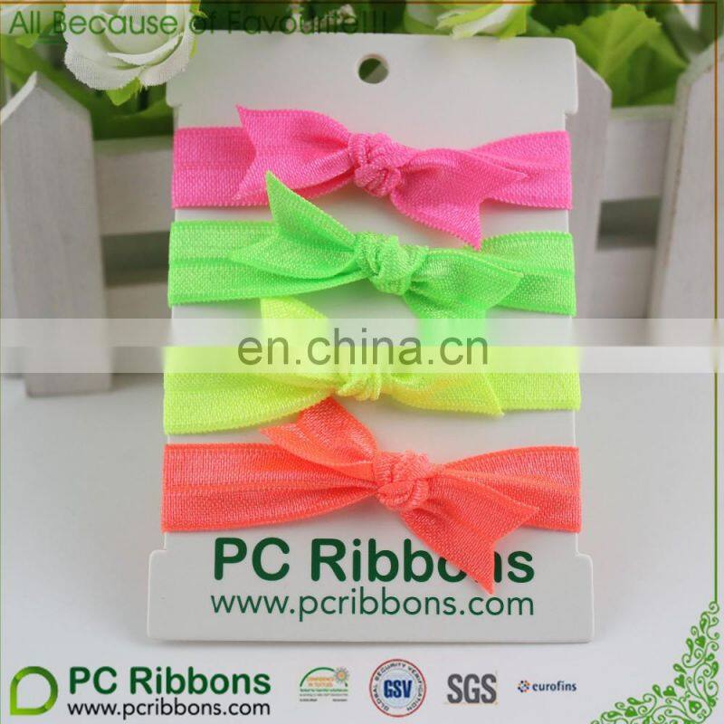 FOE knotted elastic hairband hair ties many colors