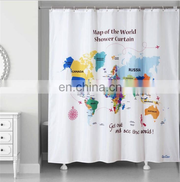 Wholesale Waterproof Curtain Fabric Digital Printing Custom Made Shower Curtain