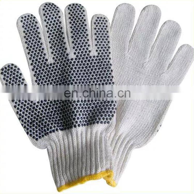 China working gloves dotted cotton knitted glove white