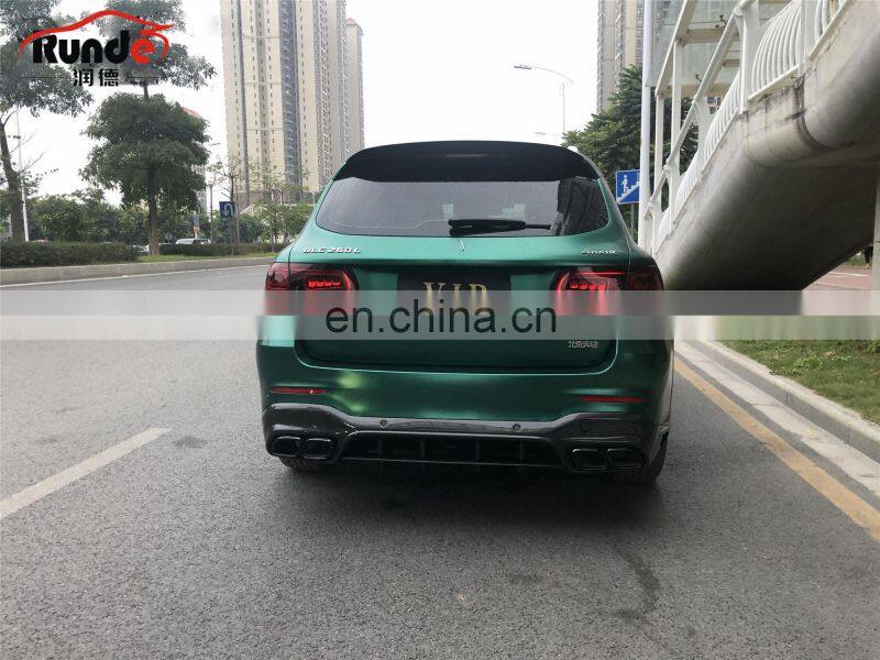 RUNDE 2015-2019 GLC Brilliant Quality TopCa Style Carbon Fiber Rear Diffuser For Mercedes GLC GLC63 X253 W253