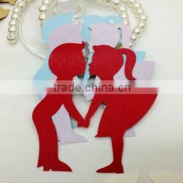 Groom Bride Wedding Party Decoration Red Place Card for Wine Glass