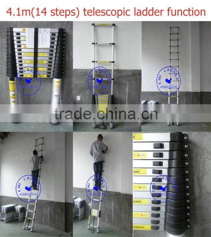 Aluminum 4.1M telescopic ladder hot selling in ebay.