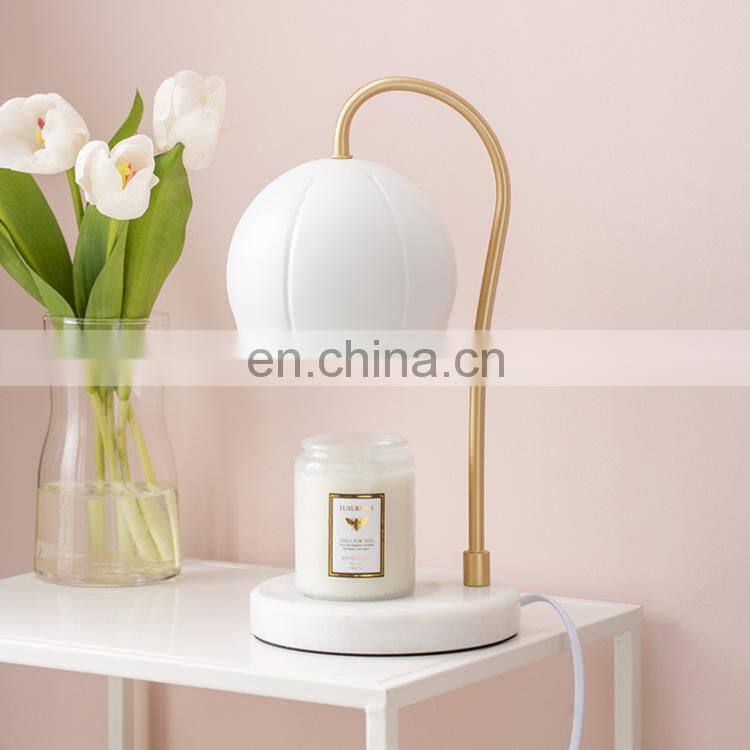 Flower Shaped Lampshade Wax Warmer Heater Electric Wax Melter Candle Warmer Desk Melt Lamp With Marble Base
