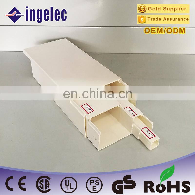 2M 76X16mm White PVC Good Insulation The Round Type Solid Wring Duct, 0.75mm/1.3mm/1.5mm/2.4mmthickness Cable trunking