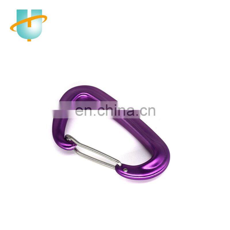 D Shape Aluminium Outdoor Hiking Hanging Hook Camping Anodizing Surface 12KN Carabiner Hook for Dog Leashes