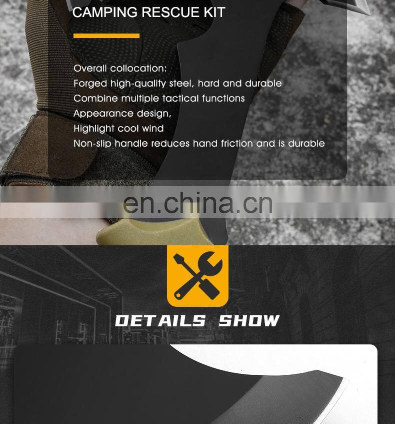 Outdoor multifunctional stainless steel axe safety fire axe high quality camping survival axe