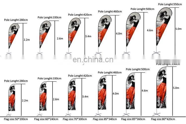 hot selling promotion beach teardrop feather flags printing with kinds bases ( Flag Pole + Fabric +Printing,Complete Production)