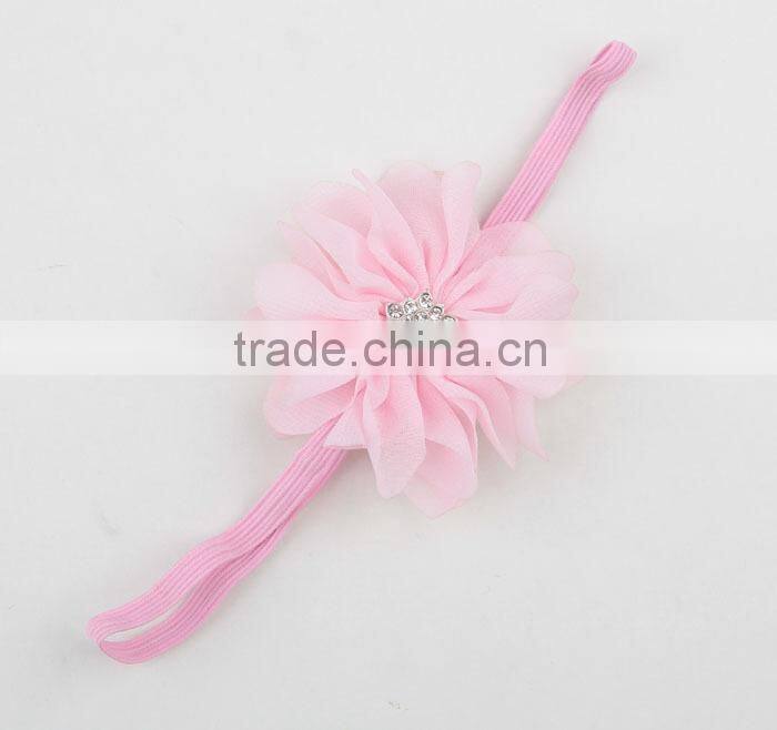 2015 new born baby chiffon elastic hairband headband flower accessories for babies MY-AD00017