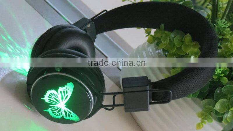 High Quality Wireless Bluetooth Headset Headphone Earphone with flash light