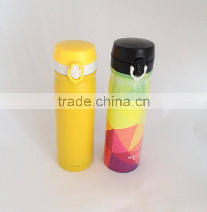 350ml/500ml stainless steel Vacuum Flask with lock Pop up lid