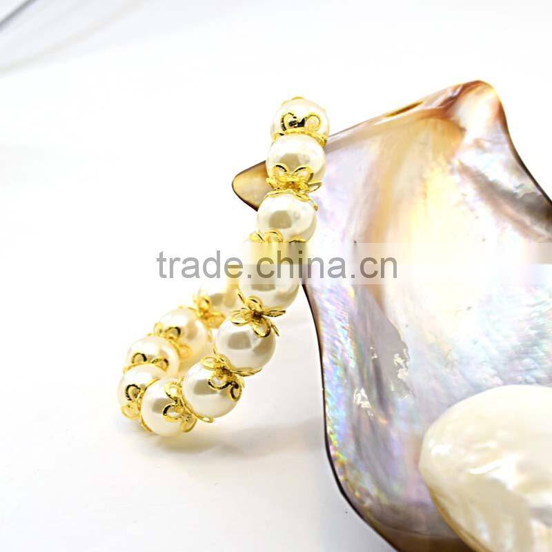 fashion jewelry high quality bead bracelet gold plate lady wear pearl bracelet