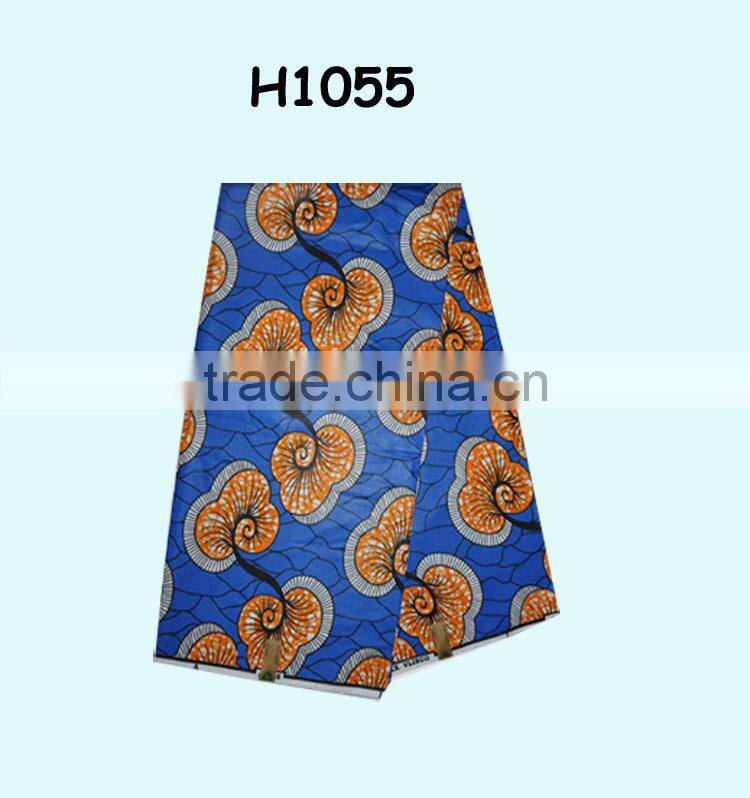 high quality african wax cotton fabric wax for dresses H1055