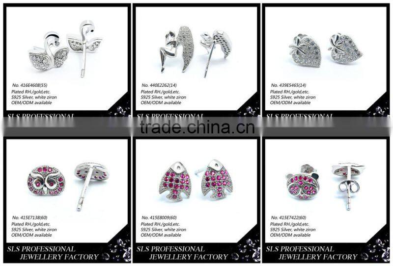 Fashion cartilage piercing earring simple light weight stud earring for little girls wear with butterfly push back earring stud