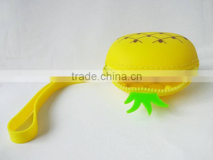 2015 Wholesale dumpling shaped silicone zipper wallet for christmas gifts/zippered around coin purse