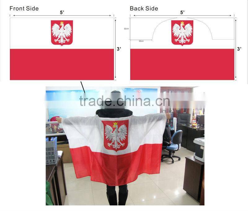 Custom 2014 world cup football body flag
