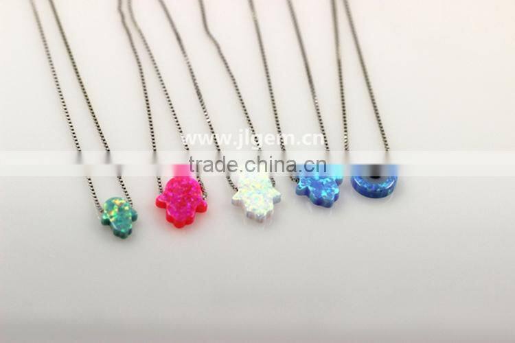 10mm opal heart sterling silver heart opal necklace/ synthetic opal/ heart opal charms