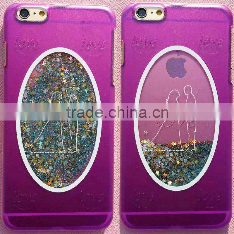 Flowing Sand Dynamic Liquid Glitter Bling Star Clear Hard Case for iPhone 6