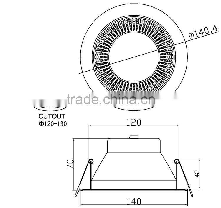 chip LED Nichia COB LED down light dimmable 14W