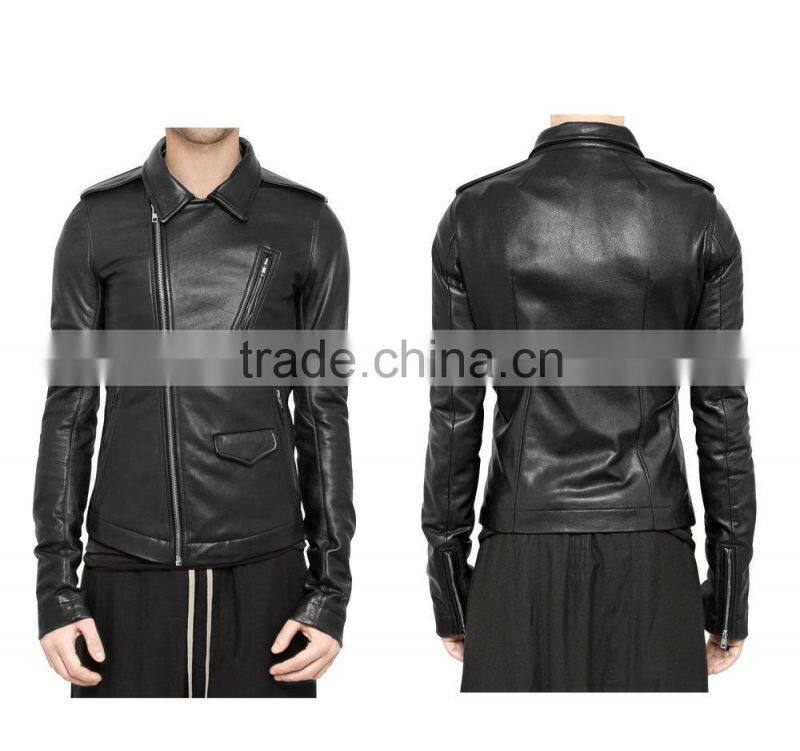 CANVAS LINED MEN LEATHER JACKET