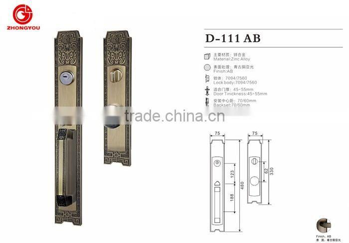 door lock and door handle for wooden door design home D-111 AB