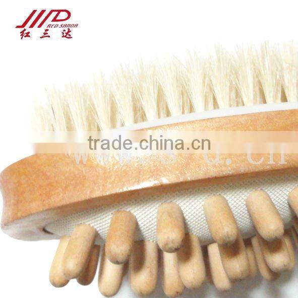 Wooden massage bath brush with