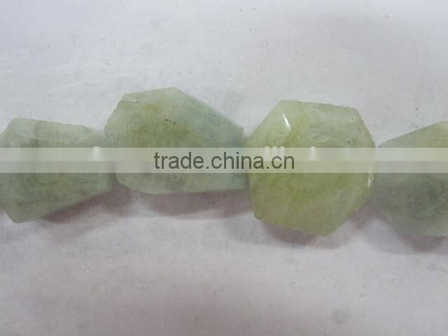 Wholesale aquamarineTumbled flat loosen faceted gemstone for necklace