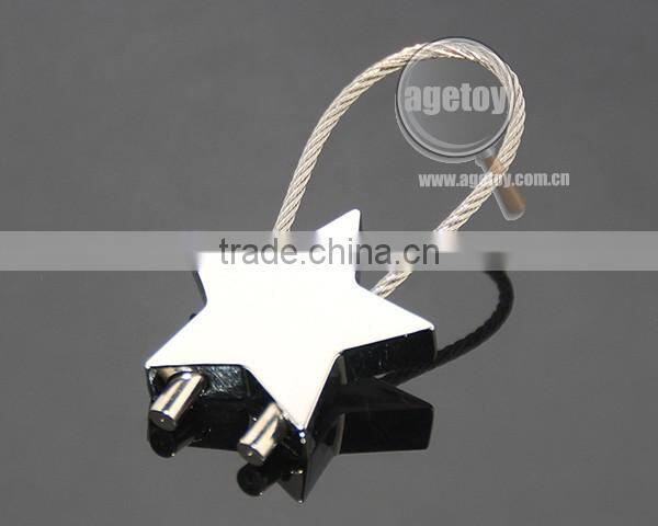 Promotional Star Shaped Steel Wire Metal Wire Keychain