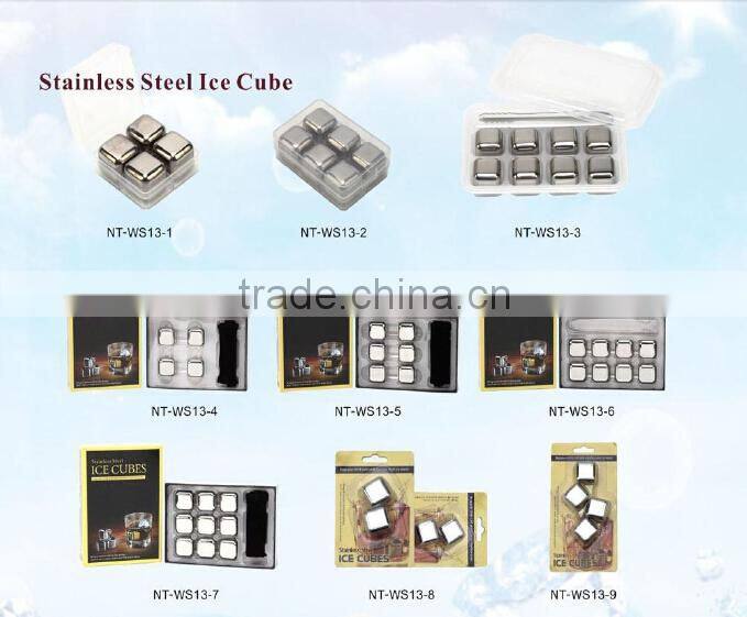 NT-WS13 stainless steel barware ice cubes reusable ice cubes for wine