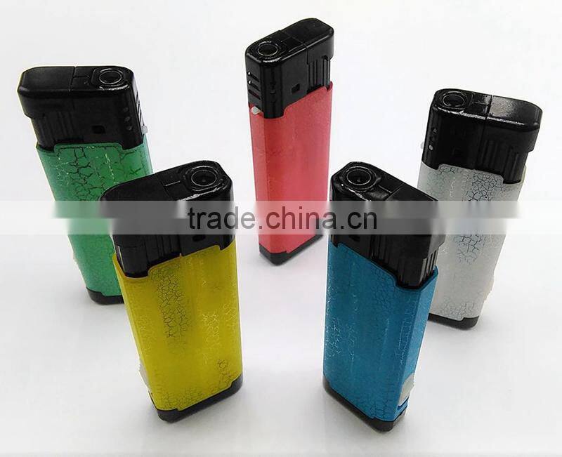 Cigarette usage plastic material colored streak torch lighter with LED light