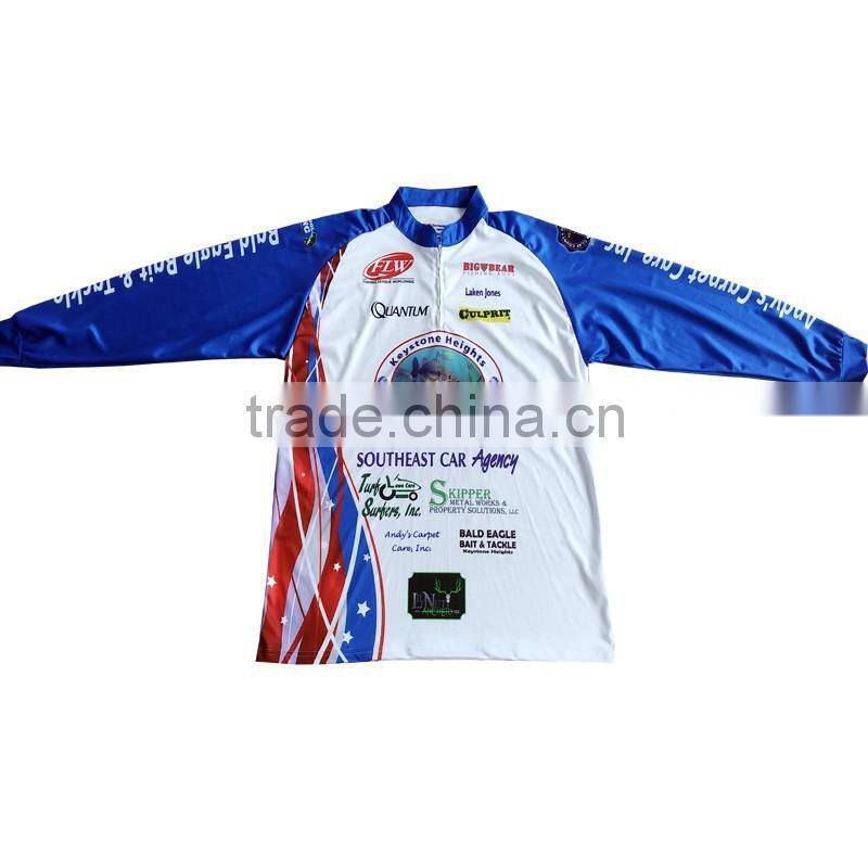 Polyester long sleeve custom quick dry fishing shirts