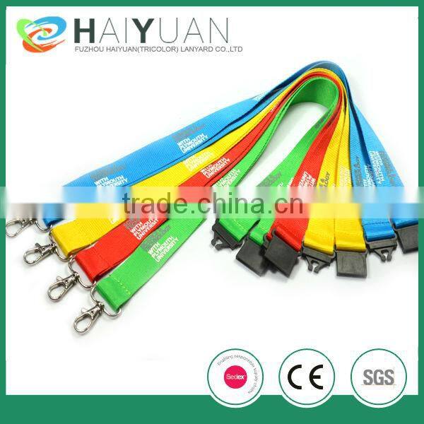 CMYK sublimation elastic lanyard with metal buckle