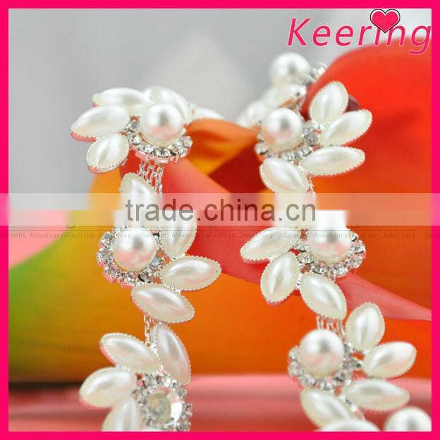 Hot sale pearl and crystal rhinestone cup chain for decorations WRC-201