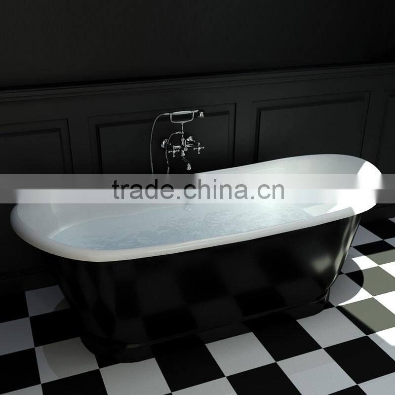 free standing cast iron soaking bath tub no drillings