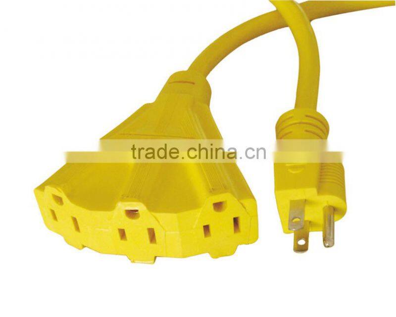 USA Outdoor 3 outlet Extension cable with UL CUL approval