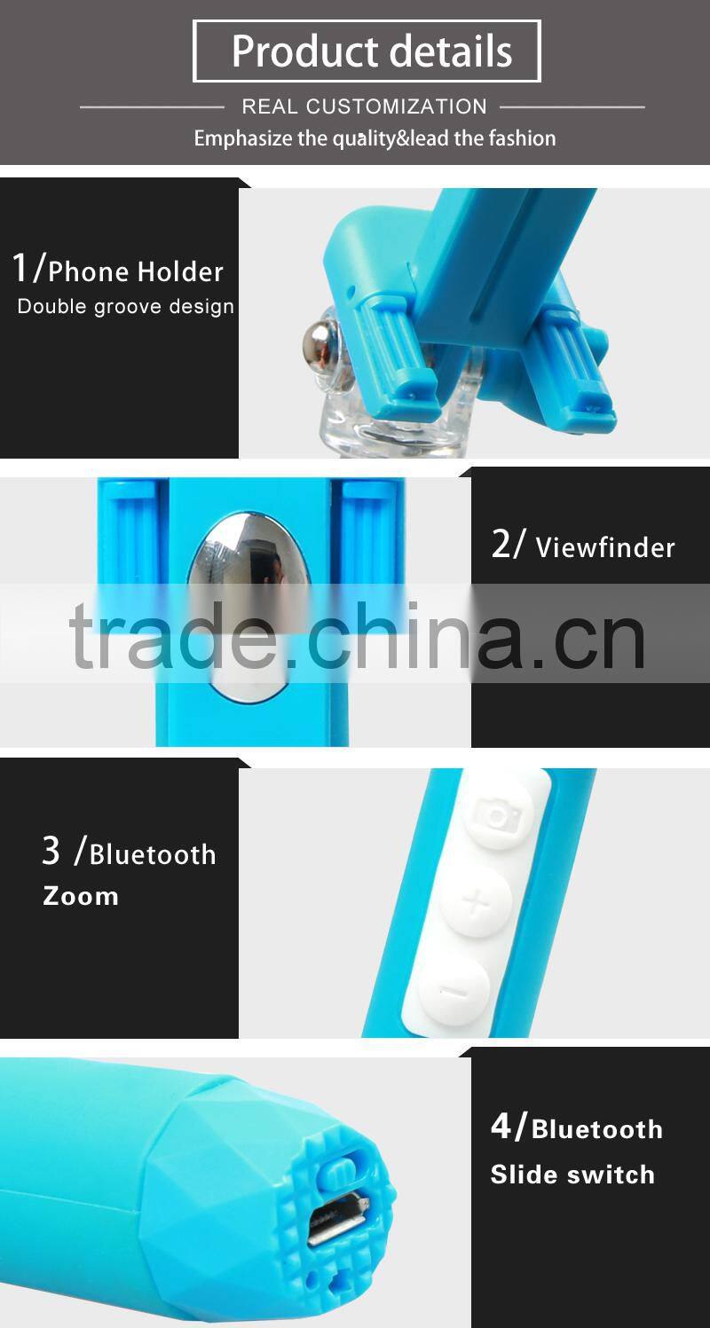 New design short selfie stick , wireless extendable portable mini camera tripod monopod