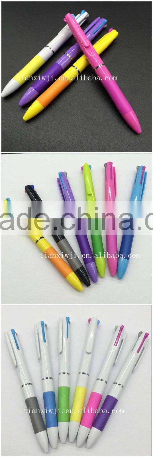 cheap Plastic Material 3 color ball pen