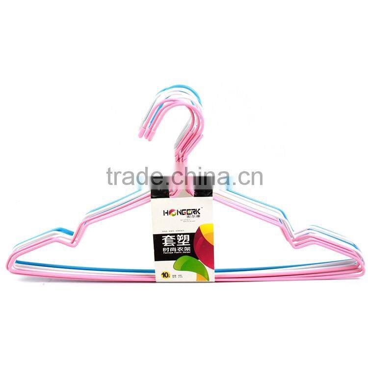 durable non-slip plastic coated metal wire hanger
