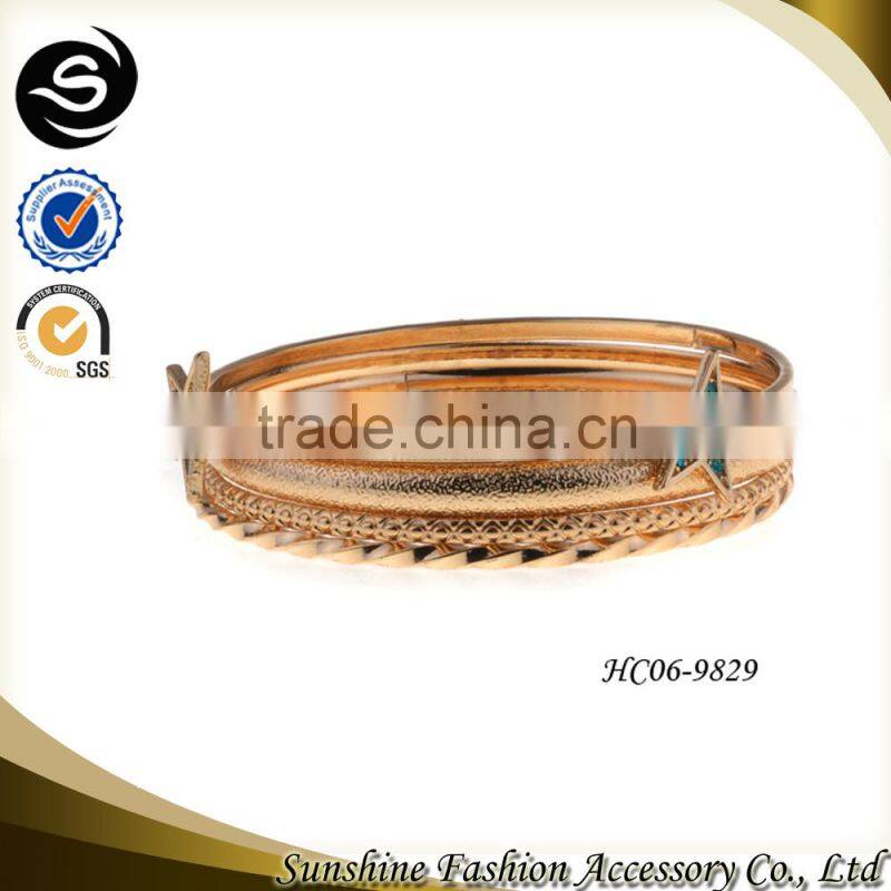 Star shape bangle set for 2015 latest design vogue jeweller plated in gold thick metal jewelry manufactured in China yiwu