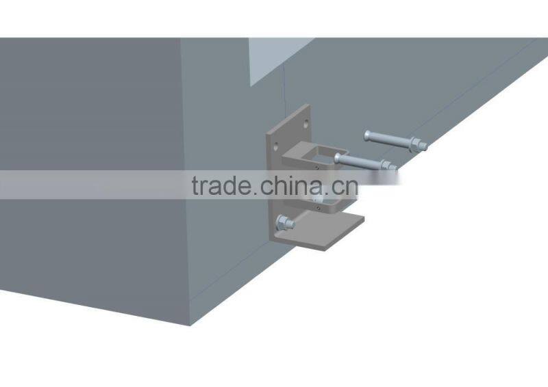 Aluminum square post 90 degree with plastic insert to hold glass