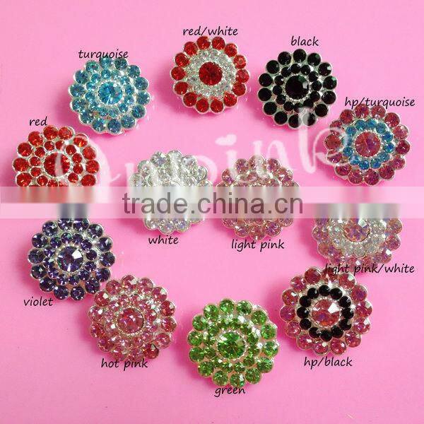 stock 21*13mm rhinestone Christmas santa hat button slider for ribbon 3/8" hair bow center(BTN-5393)